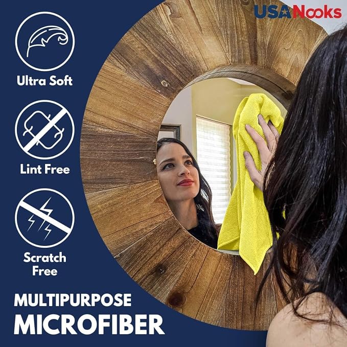 Premium 300GSM Microfiber Cleaning Cloth - 12.5"x12.5" High Performance - 1200 Washes, Ultra Absorbent Microfiber Towels for Cars Undercarriage, Rims & Engine Bay Cleaning - Microfiber Cloth