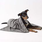 Pet Grooming Towel Collection Absorbent Microfiber X-Large, 41x23.5", Striped Black