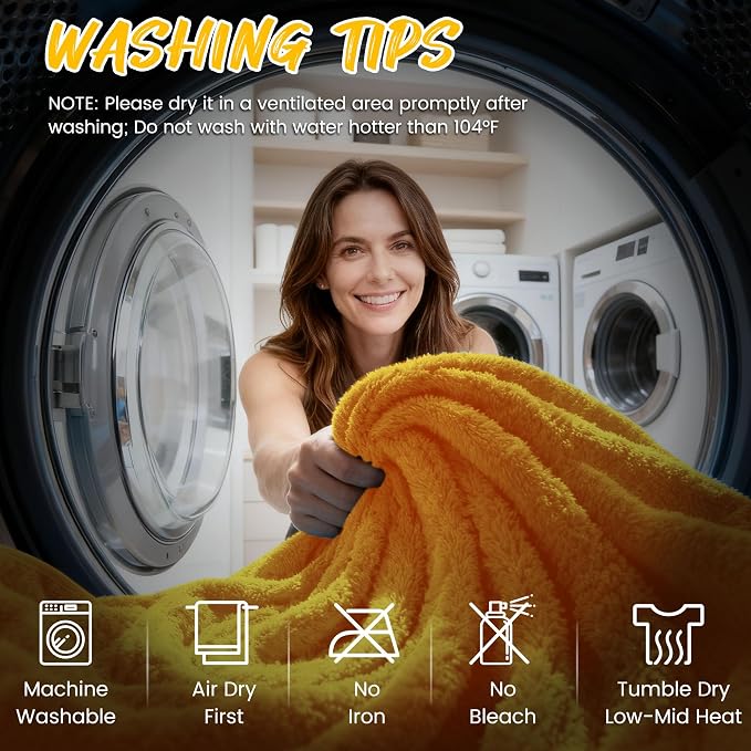 PUGPIU 1400GSM Extra Large Microfiber Car Drying Towel Detailing 48"X24" | Flash Detail Car Wash Drying Towel Edgeless with Two Sided Soft Twisted-Loop, No Water Spots Streaks for Auto Car (Yellow)