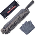 Car Duster Interior, Double-Sided Microfiber, Comfort Handle | Lint & Scratch-Free Cleaning for Trucks, RVs & Vehicles, Includes Microfiber Towel & Storage Bag, Soft