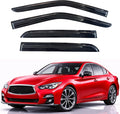 KPY Rain Guards Fit for 2014-2022 Infiniti Q50, Out-Channel Window Visors Vent Wind Deflectors 4PC, Car Accessories for 14-22 Infiniti Q50