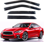 KPY Rain Guards Fit for 2014-2022 Infiniti Q50, Out-Channel Window Visors Vent Wind Deflectors 4PC, Car Accessories for 14-22 Infiniti Q50