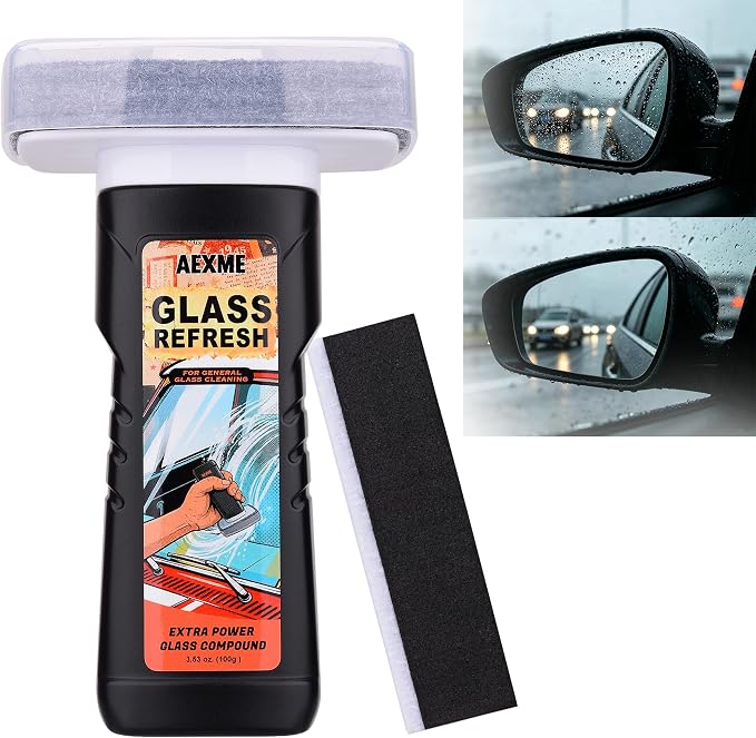 Windshield Oil Film Remover, Car Glass Cleaner Tool for Windshield & Windows, Remove Water Spots, Rain Marks, Haze & Grime, Anti Glare Streak Free Auto Window Cleaner, Improve Night Driving Visibility
