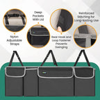 Hanging Trunk Organizer for SUV – Backseat Car Storage Bag, Large Collapsible Backseat Trunk Organizer with Adjustable Straps, Space Saving Car Organization Accessories for Truck MPV Van