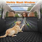 4 in 1 Dog Car Seat Cover for Back Seat, Waterproof Dog Hammock with Mesh Window and Side Flap Pet Car Seat Protector Dogs Backseat Cover for Full Size Trucks