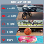 AP150 Tire Inflator Portable Air Compressor, 2X Faster 150PSI Cordless Air Pump for Car Tires with Auto-Shutoff, Portable Tire Pump with Digital Pressure Gauge for Car, Motorcycle,Bike, Ball