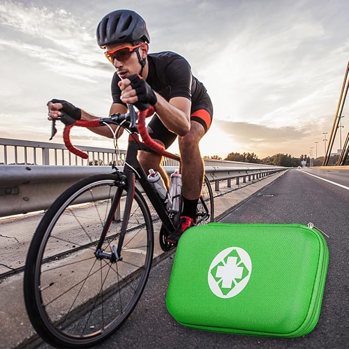 276 Car First Aid Kit for Business, Portable First Aid Kits Travel Szie Emergency Essentials Supplies for Outdoor Activities Skating Boating, Green