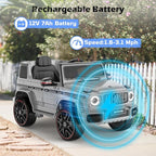 Licensed Mercedes-Benz G63 Car for Kids, 12V 7AH Ride on Car w/Parent Remote Control, LED Headlights, Music Player & Horn, Soft Start, Low Battery Prompt, Kids Electric Car, Grey