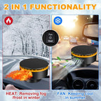3 Pcs Portable Car Heater 12v Vehicle Heaters 2 in 1 150w Plug in Cigarette Lighter Windscreen Defogger Defroster 360° Fast Heating Cooling Fan Air Circulator for Winter Suv Rv(Yellow)