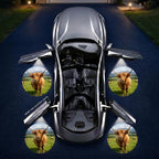 2PCS Highland Cow Car Door Lights Projector, Magnetic Logo Projector Door Lights, Wireless LED Welcome Puddle Light, Highland Cow Car Accessories Decor, Cows Gifts for Women Men, Fit All Vehicles