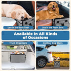 Back Front Seat Extender for Large Dogs Up to 200 Lbs, Adjustable Dog Back Seat Extender with Cushion & Storage Box, Car Organizer Gap Filler for Front or Back Seat,Gray
