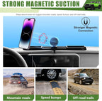 Magnetic Phone Mount Holder for 2024 2025 Jeep Wrangler JL JLU & Gladiator JT Magnet Dash Cell Phone Cradles Adjustable Phone Stand Accessories for 2024+ Jeep JL/JT(Not for 4XE/JK)
