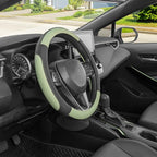 Steering Wheel Cover for Car, Standard Size 14.5-15 inch, Auto Interior Accessories, Black and Pastel Green