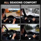 Car Steering Wheel Cover Winter, Microfiber Suede Steering Wheel Covers with Anti-Slip Lining, Breathable Elastic Car Steering Wheel Protector Soft, Universal Standard Size 14-15 inch