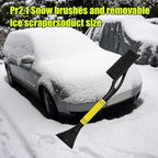24 Inch Car Snow Scraper and Brush, Detachable Scratch Free Ice Scraper with Ergonomic Foam Grip, Universal Winter Snow Removal Tool for Car Windshield Window (Yellow)