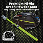 Silverback Hi-Visibility Green Dual Foot Commercial Truck Tire Pressure Gauge, Recalibratable. Heavy Duty Stick Gauge with Black Metal Bar, Range 10-150 PSI in 2 PSI Increments.