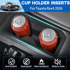 Cup Holder Insert for Toyota RAV4 2026 Accessories Center Console Silicone Cup Holder Drink Holder Organizer Non-Slip Noise-Free Cupholder Coaster Protector for RAV4 Black
