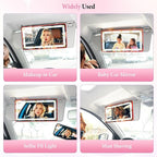 2PCS Car Sun Visor Vanity Mirror - Rechargeable Makeup Mirror with 60 LEDs, 3 Light Modes & Dimmable Touch Control for Cars, Trucks, SUVs, Car Interior Accessories for Women (Red)