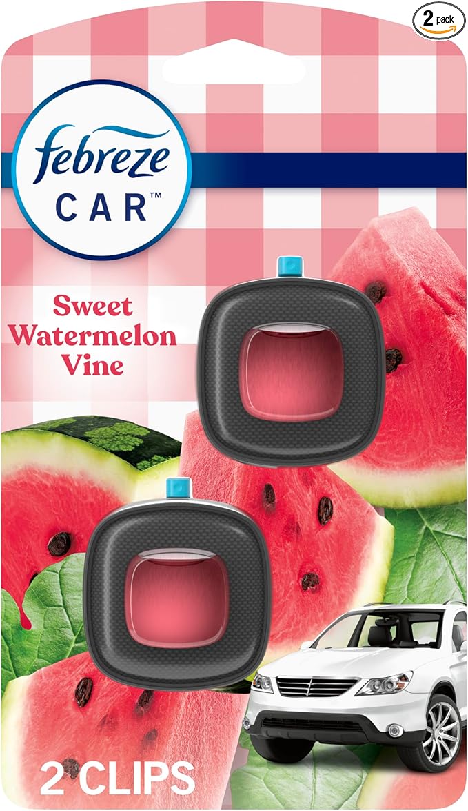 Car Air Freshener Vent Clip Sweet Watermelon Vine Scent, 2 Count,.13 oz Total