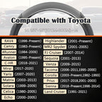 Car Steering Wheel Cover for Toyota RAV4,Camry,Highlander,Corolla,Prius,Tacoma, Standard Size - Black+Gray