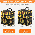 Car Trash Can for Car Cute,Bag Bin Hanging Waterproof Automotive Garbage Cans Leak Proof Vehicle Trash Can Sunflower