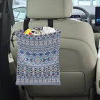 Car Trash Bag Hanging Sprites Tribal Motifs Car Trash Can Waterproof Garbage Bag Hanging for Car Back Seat with Adjustable Straps and Drawstring for Car Accessories Vehicle Travelling