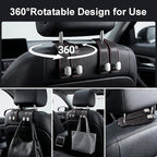 Car Seat Headrest Storage Hooks - 2 Pack Dual Hangers Design Organization Accessories, Car Interior Gadgets to Add Extra Holder and Hook for Purses,Bags,Coat and Handbag