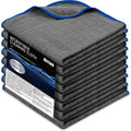 Airlab Glass Polishing Cloth Streak Free Miracle Cleaning Cloth Lint Free Microfiber Cleaning Rags for Glasses Kitchen Dish Mirrors Easy Clean, Pack of 8, 16" x 16", Grey-Navy Blue