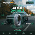 Eco Plush All-Season Passenger Car Touring Radial Tire-155/65R14 155/65/14 155/65-14 75H Load Range SL 4-Ply BSW Black Side Wall UTQG 400AA