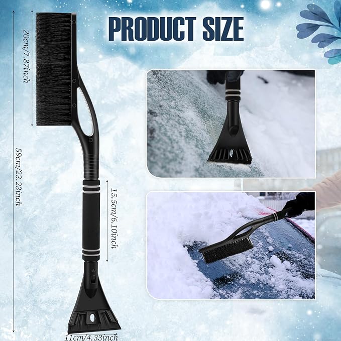 Snow Brush and Ice Scrapers for Car Windshield Detachable Window Snow Scrapers and Brush with Ergonomic Foam Grip Ice Removal Tool for Cars, Trucks, Suvs(Black)