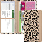Car Registration and Insurance Holder, with Magnetic Closure for License, Cards and Documents, All Vehicle Needs and Car Accessories (Leopard-Yellow)