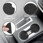 Black Leopard Print Steering Wheel Cover with 2 Pcs Car Coasters Neoprene Steering Wheel Cover for Women Men Anti-Slip Breathable Car Accessories Universal 15 Inch Fit Auto Cars Trucks