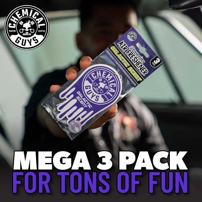 Galactic Scent Air Freshener and Odor Eliminator, 16 fl oz with 3 Pack of Hanging Air Fresheners (Great for Cars, Trucks, SUVs, RVs, Home, Office, Dorm Room & More) - HOL460
