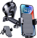 Phone Holder Car [Military-Grade Suction] Universal Car Phone Holder [Thick Case Friendly] Automobile Accessories Dashboard Air Vent Windshield Phone Mount Fit for iPhone Android Smartphones