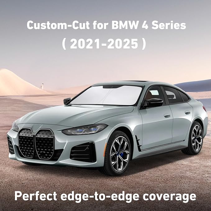 Windshield Sunshade Compatible for BMW 4 Series 2021-2023 2024 2025, Sun Visor for Front Windshield & Window Sun Shade Cover, UV Heat Blocker & Protector, Car Accessories