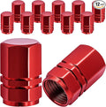 12PCS Tire Valve Stem Caps, with Rubber O-Ring, Corrosion Resistant Leak-Proof, Aluminum Alloy Universal Wheel Valve Covers for Cars, SUV, Trucks, Bikes, Motorcycles, Bicycles(Red)