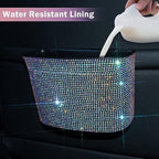 Car Trash Can, Hanging Trash Bin, Leakproof Garbage Organizer, Bling Vehicle Waste Basket, Mini Dustbin Container with Clip for Car, Office, Kitchen, Bedroom, Home and More, Multicolor