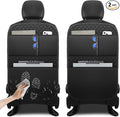 Back Seat Protector 2 Pack Fit for Toyota RAV4 Car Kick Mats for Kids Upgraded Version with Storage Organizer Waterproof Dirt Proof Faux Leather Auto Accessories (Black)
