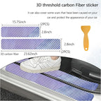 4 PCS Car Door Sill Protector, 3D Carbon Fiber Auto Door Entry Edge Guard Protection Trim, Anti-Scratch Threshold Cover Strips, Sill Protection Sticker for Car SUV Truck (Colorful)