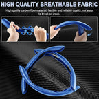 3pcs Carbon Fiber Anti-Skid Steering Wheel Cover, Waterproof & Segmented Butterfly Design, Universal 99% Vehicle Wheel Cover Protector, Car Interior Accessories, Blue