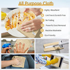 Beige Microfiber Cleaning Cloth -Pack of 8, Highly Absorbent Cleaning Rags, 16"X12" All Purpose Cleaning Towels for Housekeeping, Kitchen, Car, Lint Free and Reusable Microfiber Towels