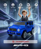 Licensed Mercedes-Benz AMG G63 Ride on Toys,All-Terrain Kids Car with 2.4G Remote Control,Battery Powered Electric Ride On Vehicle w/Bluetooth,Dual Mode of Flashing Light/LED Light,Music,Blue