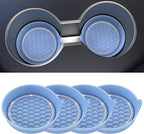 Car Cup Coaster Universal Non-Slip Cup Holders Bling Crystal Rhinestone Car Interior Accessories 4 Pack Gray Blue
