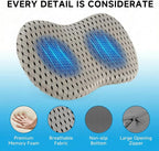 Car Seat Cushion - Memory Foam Seat Pad for Sciatica & Lower Back Pain Relief - Driving Cushion with Breathable Mesh Cover - Road Trip Essentials for Drivers (3D Gray)