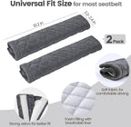 Soft Auto Seat Belt Cover Seatbelt Shoulder Pad Cushions 2 PCS for a More Comfortable Driving Universal Fit for All Cars and Backpack Dark Gray