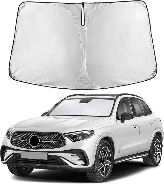 Windshield Sunshade Compatible for Mercedes-Benz GLC 2023-2024 2025 2026, Sun Visor for Front Windshield & Window Sun Shade Cover, UV Heat Blocker & Protector, Car Accessories