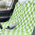 Car Seat Towel Covers with Storage Bag, 63 x 32 Inch Universal Non Slip Waterproof Sweat Protector for Car Truck, Gym Swimming Running, Machine Washable(2 Pack,Green and White Plaid)