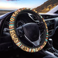 Car Steering Wheel Cover Universal 15 Inch Auto Accessories Car Interior Decoration for Women Men Fit SUV Sedan Van Truck, Vintage Aztec Leopard Print