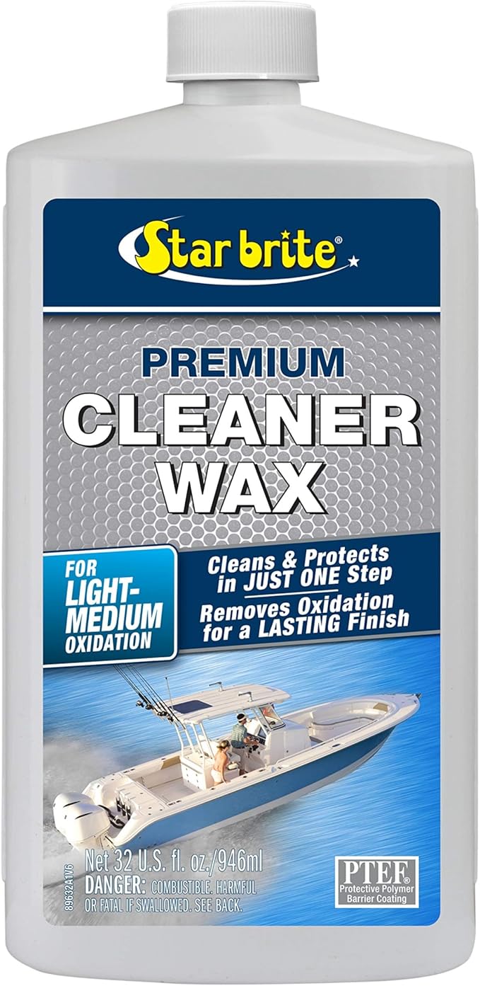 One-Step Cleaner Wax with UV Protection - Removes Chalk & Oxidation from Fiberglass, Metals & Painted Surfaces