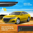 Extra Durable Window Deflectors Tape-On Window Visors Rain Guards Fit for Honda Accord 2018-2022, Sun Visors, Wind Vent for Shades, Exterior Car Accessories - 6pcs. AG0845